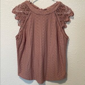 SHEIN Pink Lace Sleeveless Blouse